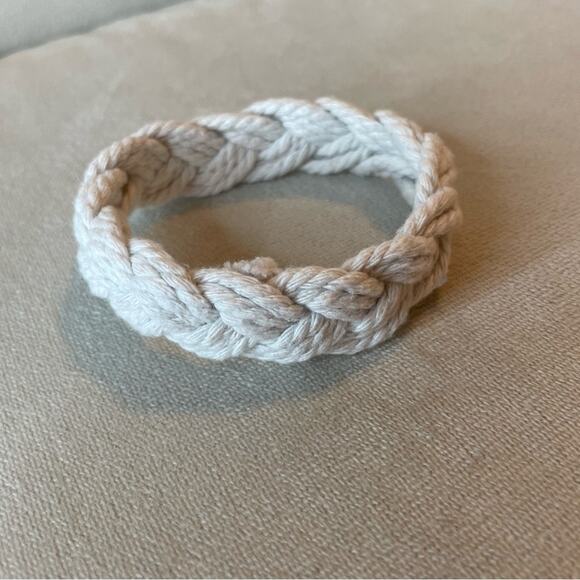 Braided Rope Bracelet Cotton Beach Coastal Cowgirl Boho Nautical Casual Cream - Picture 6 of 7